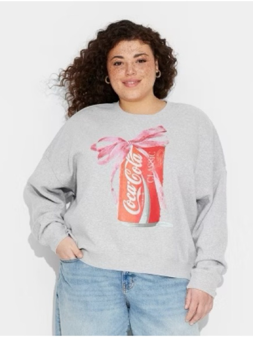 Classic Coca Cola Gray 🎀 Sweatshirt NWT***